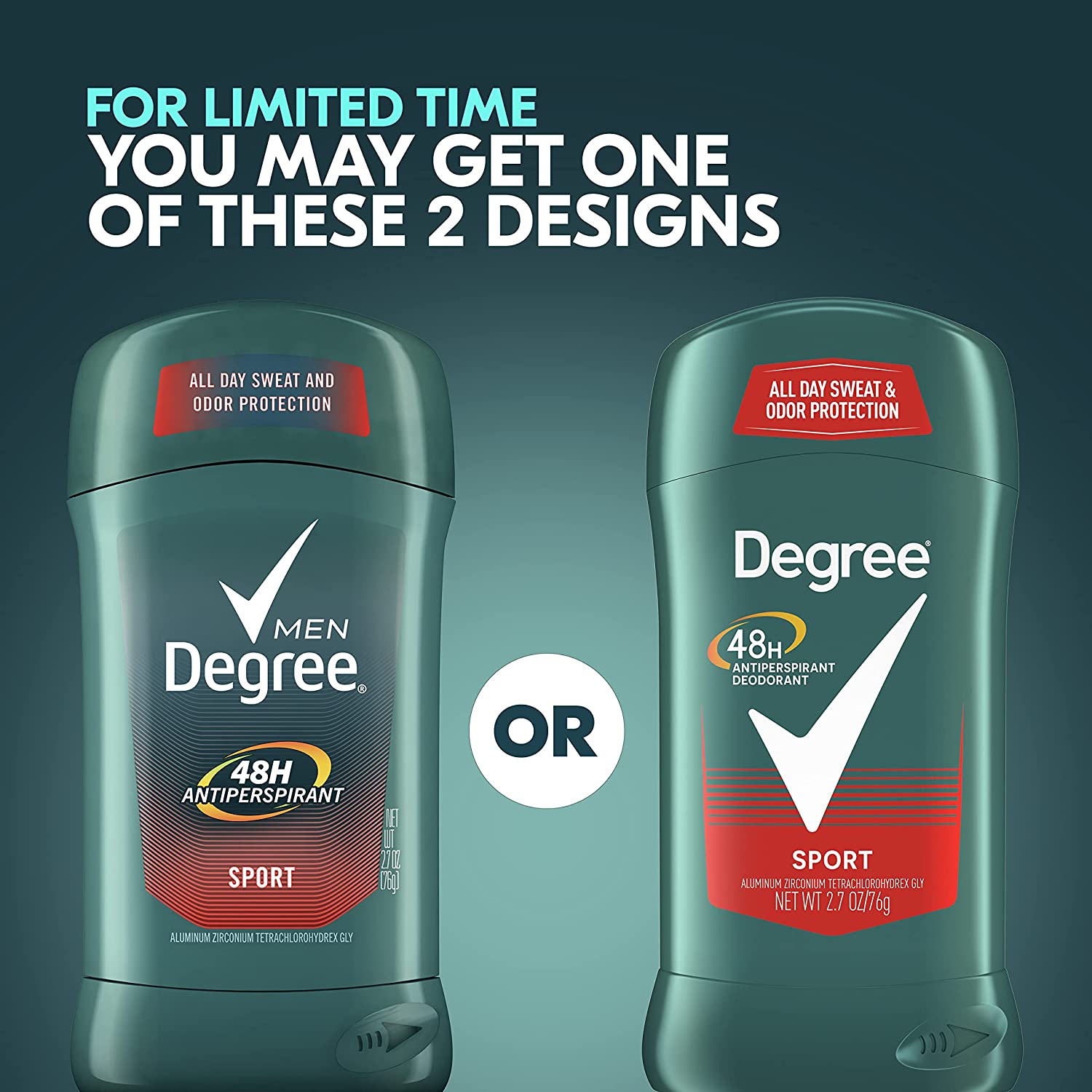 Degree Men Original Protection Antiperspirant Deodorant 48-Hour Sweat and Odor Protection Sport Antiperspirant For Men 2.7 oz, Pack of 6 (Package May Vary) - Image 3